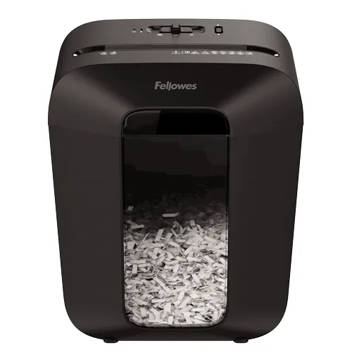Fellowes LX50 Destructora de Papel Manual Corte en Particulas P-4 - Destruye hasta 9 Hojas a la Vez - Capacidad de la Papelera 17L - Color Negro