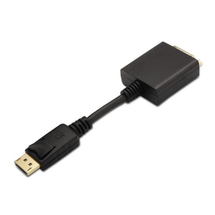 Aisens Conversor Displayport A Dvi Single Link, Dp/M - Dvi A/H Negro 15Cm