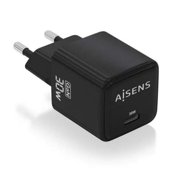 Aisens Cargador Gan Usb-C 30W - Alta Eficiencia Energetica - Diseño Elegante Y Moderno - Tecnologia Ai Para Carga Rapida
