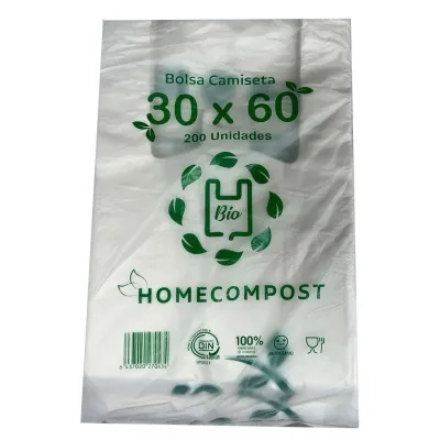 Bolsas Compostables 30X60cm 14 Micras Paquete de 200 Unidades