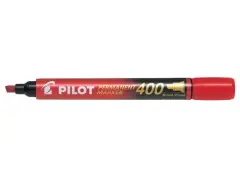 Pilot Rotulador Permanente 400 - Punta Biselada 4,5mm - Trazo 4mm - Color Rojo