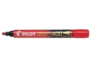 Pilot Rotulador Permanente 400 - Punta Biselada 4,5mm - Trazo 4mm - Color Rojo