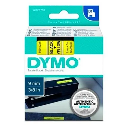 Dymo Cinta De Transferencia Termica D1 40918. Negro Sobre Amarillo De 9Mmx7M. Poliester Autoadhesiva
