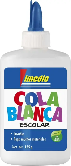 Imedio Cola Blanca Escolar 125gr Sin Disolventes con Espátula Incorporada
