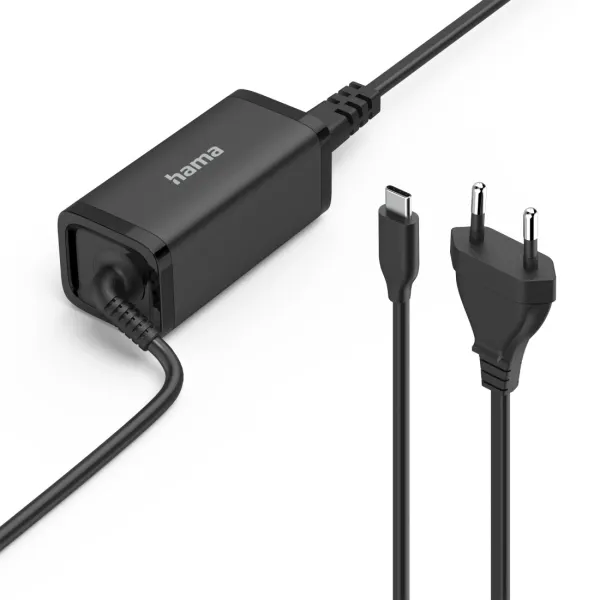 Hama Fuente de Alimentación Universal para Portátil 45W 5-20V Power Delivery GaN Negro