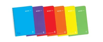Enri Cuaderno Espiral Folio Cuadriculado 5x5mm - 80 Hojas 90gr - Colores Surtidos