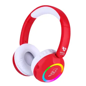 Redlox Auriculares Bluetooth 5.4 - Altavoz 40mm - Batería 200mAh - Autonomía 28h - Micro Desmontable - Rojo y Blanco