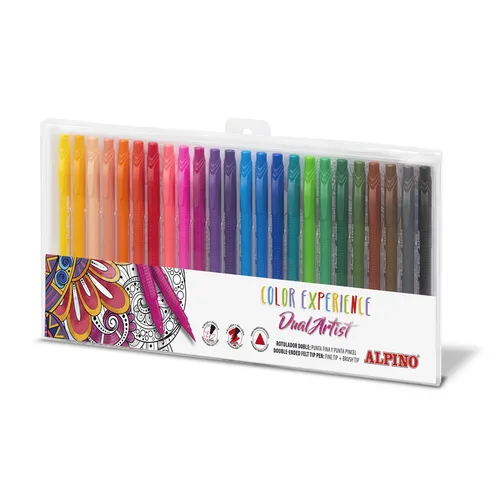 Alpino Rotuladores Color Experience Dual Artist Doble Punta Perfila/Colorea Estuche De 24 C/Surtidos