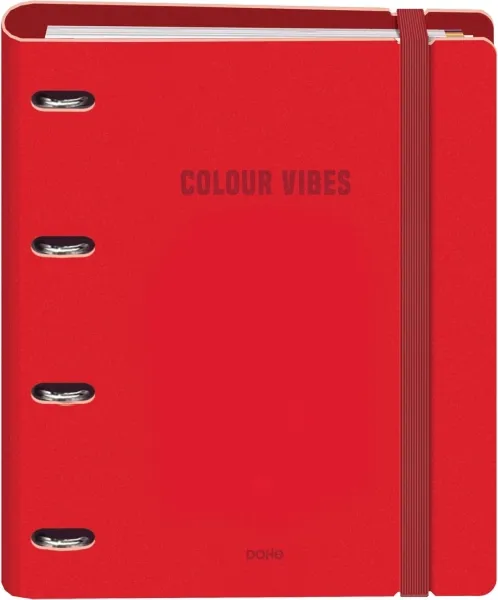 Dohe Carpeta A4 4 Anillas Mixtas 35mm 100 Hojas Cuadricula 5mm Color Rojo