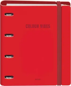 Dohe Carpeta A4 4 Anillas Mixtas 35mm 100 Hojas Cuadricula 5mm Color Rojo