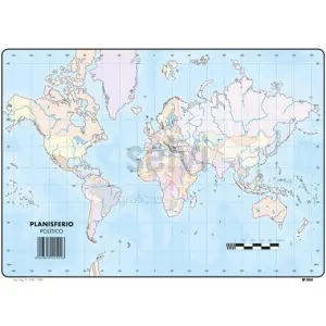 Selvi Mapa Mudo Planisferio Político A4 - 50 Unidades