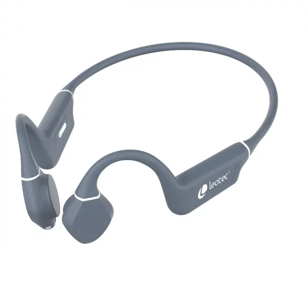Leotec Kuri Auriculares Deportivos De Conduccion Osea Bluetooth 5.4 - Autonomia Hasta 12H - Bateria De 180Mah - Resistencia Ipx5 - Color Gris