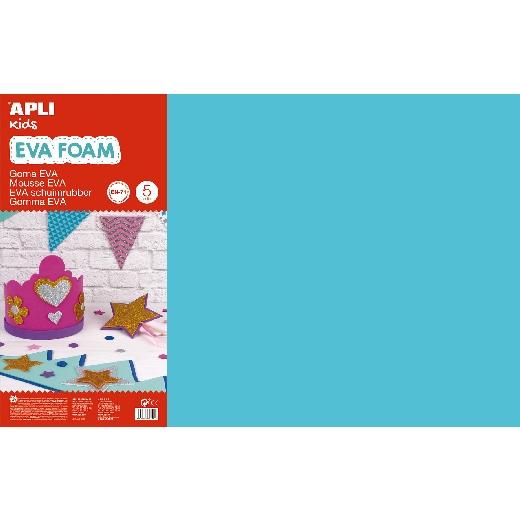 Apli Goma Eva 40X60Cm Grosor 2Mm Pazul Claro Pack 5 Ud