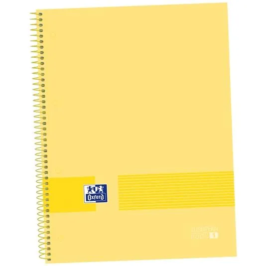 Oxford Cuaderno &You Europeanbook 1 Write&Erase 80H A4+ 5X5Mm Microperforado T/Extradura Pack 5 Ud Banana