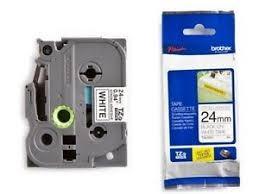 Brother Cinta Rotuladora Laminada Super Adhesiva Texto Negro Sobre Blanco - 24Mmx8M