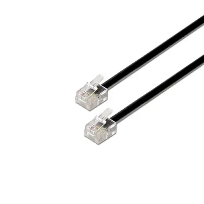 Aisens Cable de Teléfono 6P4C M-M 2.0m Negro