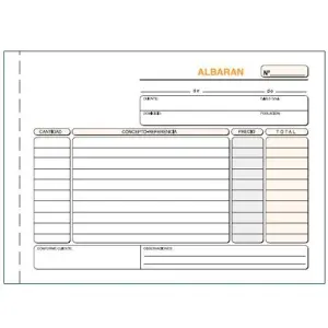 LOAN Talonario Albaranes Cuarto Apaisado Triplicado Autocopia