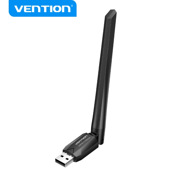 Vention Kdub0 Adaptador Usb Wi-Fi Ac650 - Dual Band - Antena 6Dbi - Conexion Rapida Y Estable - Facil Instalacion - Color Negro