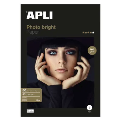Apli Papel Fotográfico Photobright A3 200g - Pack de 50 Hojas