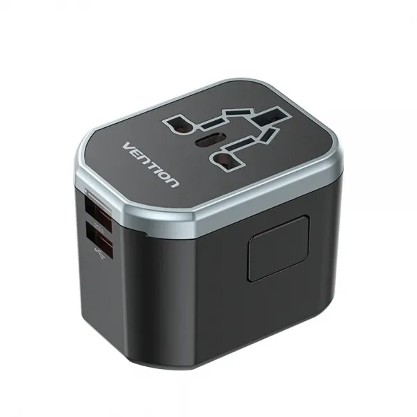 Vention Cargador De Viaje Universal - 1Xusb-C A 2Xusb - 20W - Color Negro