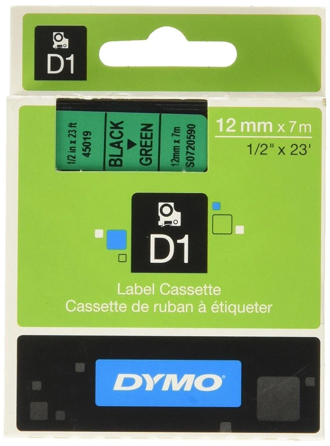 Dymo Cinta De Transferencia Termica D1 - Negro Sobre Verde - 12Mmx7M - Poliester - Rotuladora Labelmanager