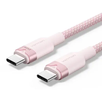 Vention Cable USB-C 240W 1m Nylon Trenzado 480Mbps Rosa
