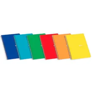 Enri Cuaderno Espiral 80H 1/4 60gr Pauta 3mm Con Margen Tapa Dura