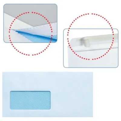 Sam Pack de 500 Sobres Americanos 90g con Ventana Izquierda 115x225mm Autoadhesivos
