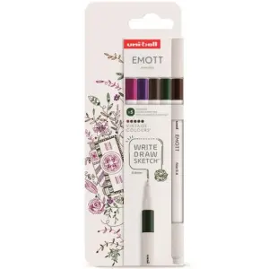 Uni-Ball Emott Rotuladores Vintage Para Escritura Y Dibujo, Estuche 5 Unidades