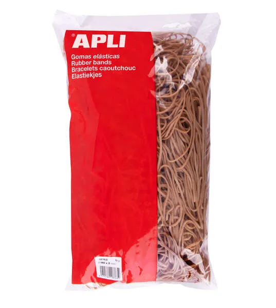 Apli Gomas Elásticas Ø 140 x 2mm - 1kg - Alta Elasticidad y Resistencia - 70% Caucho Natural