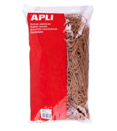 Apli Gomas Elásticas Ø 140 x 2mm - 1kg - Alta Elasticidad y Resistencia - 70% Caucho Natural