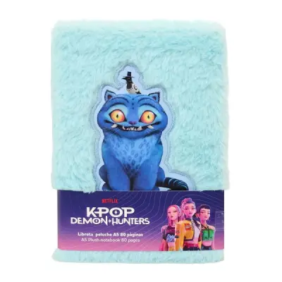 Safta Bloc de Notas K-Pop Demon Hunters A5 Tapas de Peluche 80 Páginas Azul Claro