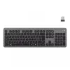 Ewent Teclado Inalambrico - Bateria de Litio Recargable de 300mAh - Disposicion Portuguesa QWERTY PT - Retroiluminacion - Teclas de Bajo Perfil y Silenciosas - Color Negro/Gris