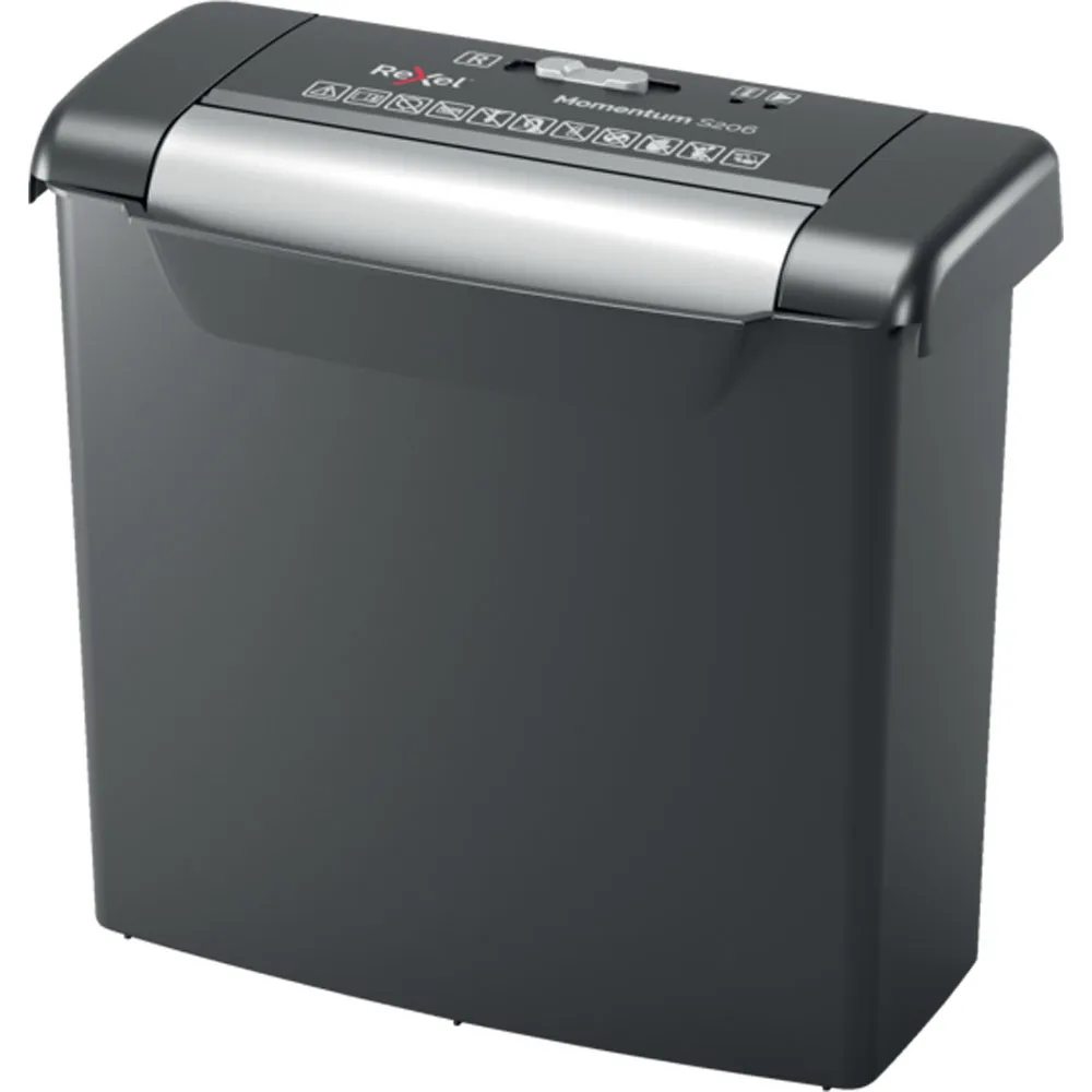 Rexel Destructora Manual Momentun S206 Corte A Tiras 6mm Hasta 6H Negro