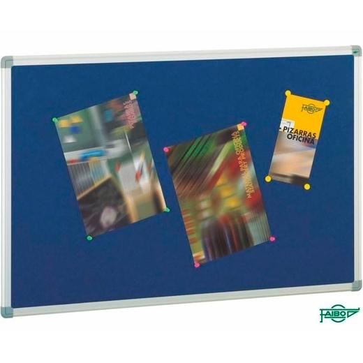 Faibo Tablero Corcho 90X120Cm Marco De Aluminio Tapizado En Textil Gris