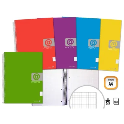 Golden Cuaderno Espiral A4 160 Hojas 60g Cuadricula 5x5 Microperforadas Surtido