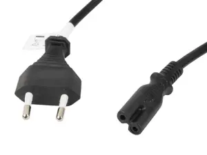 Lanberg Cable De Transmisión C7 Acoplador CEE7/16 Negro 1,8 m
