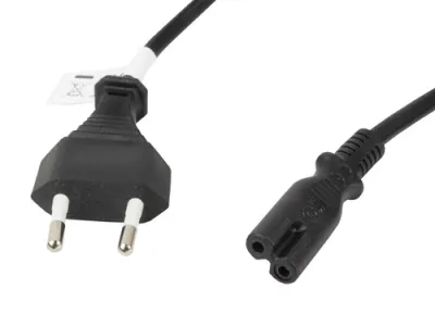 Lanberg Cable De Transmisión C7 Acoplador CEE7/16 Negro 1,8 m