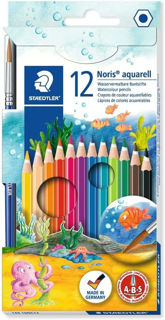 Staedtler Lápices De Colores Noris Aquarell Con Pincel En Estuche 12 Ud