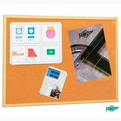 Faibo Tablero Corcho Económico 80X120 Cm Con Marco De Fibra Melaminada 35Mm