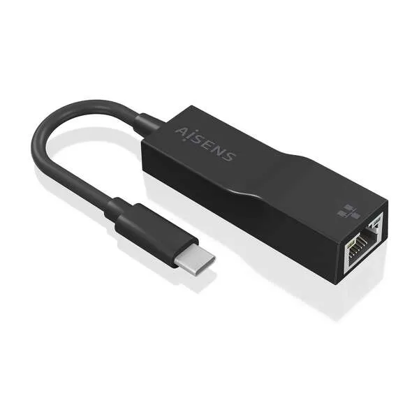 Aisens Conversor Usb3.1 Gen1 Usb-C A Ethernet Gigabit 10/100/1000 Mbps - 11Cm - Color Negro