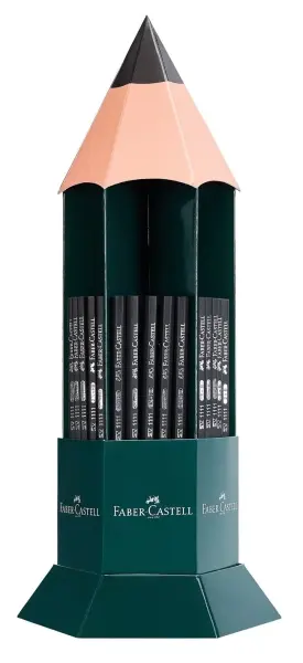 Faber-Castell Expositor Castell 1111 con 120 Lápices de Grafito Surtidos