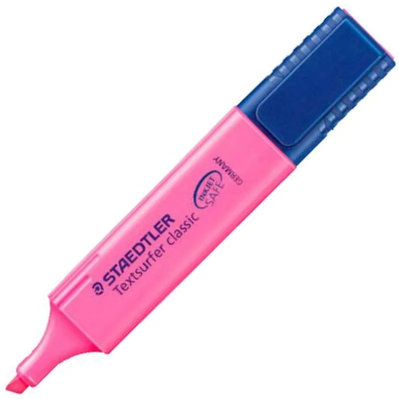 Staedtler Textsurfer Classic 364 Marcador Fluorescente - Punta Biselada - Trazo Entre 1 - 5Mm - Tinta Con Base De Agua - Color Rosa