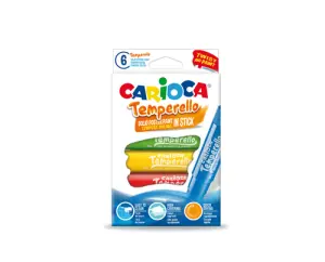 Carioca Temperas Sólidas Pack de 6 - Colores Brillantes y Lavables, Secado Rápido