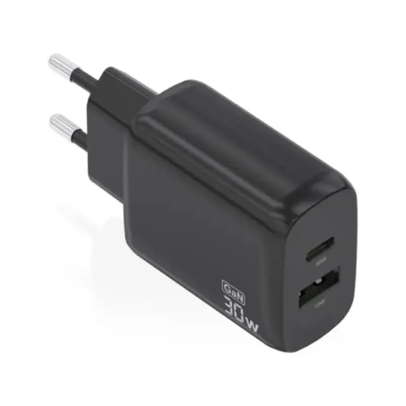 Aisens Cargador GaN 30W - 1xUSB-C PD3.0 QC4.0, 1xUSB-A QC3.0 - Blanco