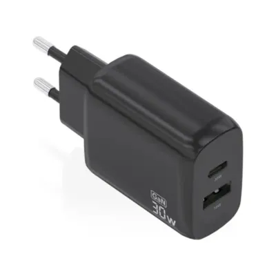 Aisens Cargador GaN 30W - 1xUSB-C PD3.0 QC4.0, 1xUSB-A QC3.0 - Blanco
