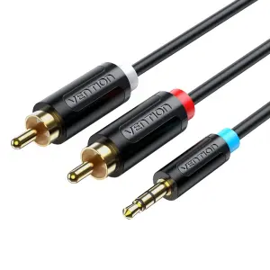 Vention Cable Estéreo Jack 3.5 Macho a 2x RCA Macho - 3m - Negro
