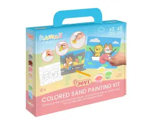 Jovi Kit Kawaii Pinta Con Arena De Colores 8 Botes 45gr Surtidos + 3 Láminas + Punzón