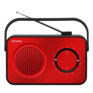 Aiwa R-190RD Radio Vintage AM/FM con Altavoz de 4" y Jack 3.5mm Color Rojo
