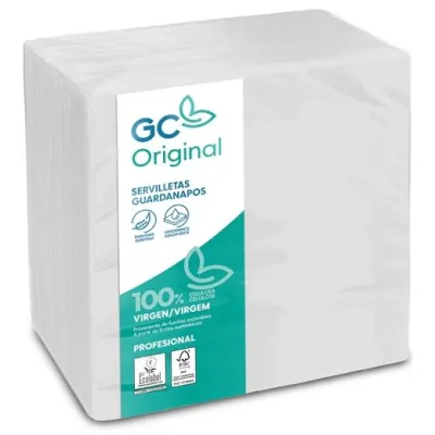 GC Servilletas 1 Capa 30X30 Pasta FSC Pack 100 Unidades Blancas